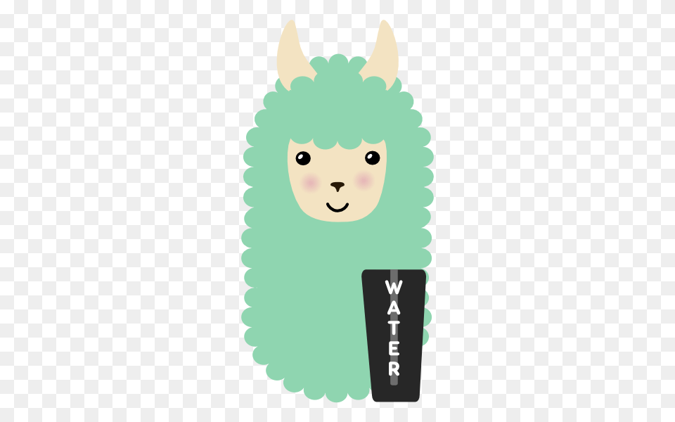 Stickerpop Water Llama, Face, Head, Person, Baby Free Transparent Png