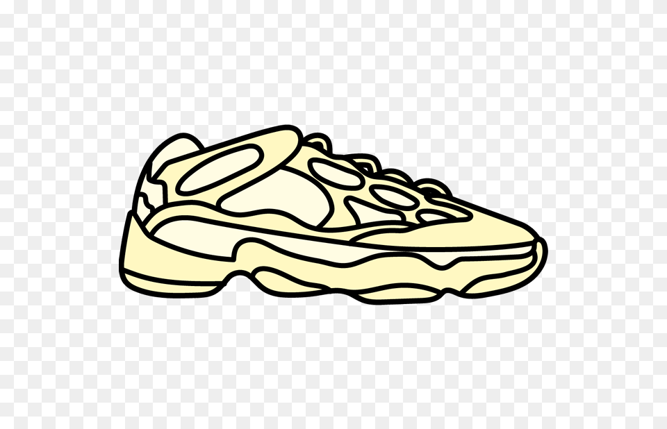 Stickerpop Yeezy Super Moon Yellow, Clothing, Footwear, Running Shoe, Shoe Png