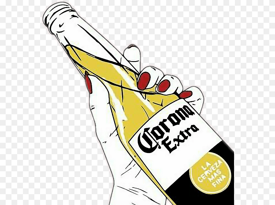 Stickers Cerveza Corona, Bottle, Person, Beverage, Pop Bottle Png Image