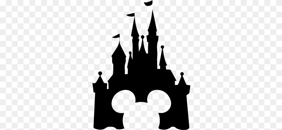 Stickers Chateau De Disney Avec La Tete A Mickey Disney Castle Svg, Gray Free Png
