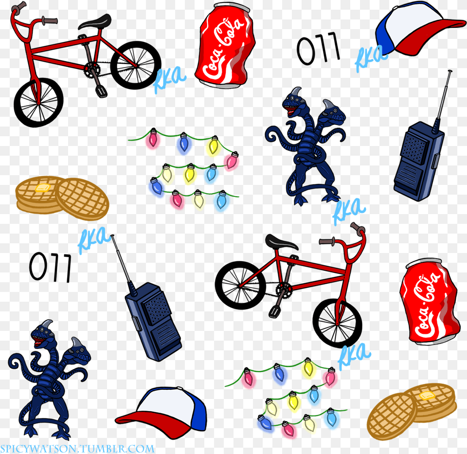 Stickers De Stranger Things Transparent Cartoons Cute Stranger Things Stickers, Bicycle, Transportation, Vehicle, Person Png Image