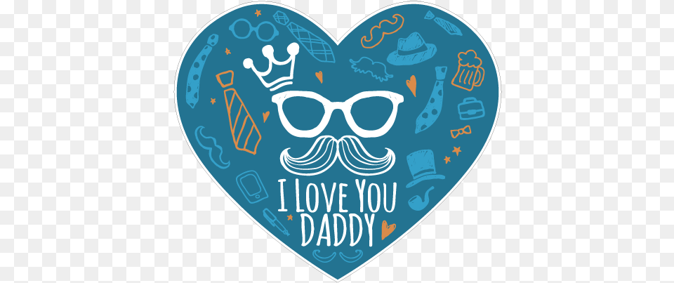 Stickers Dia Del Padre We Love You Daddy, Heart, Accessories, Glasses, Balloon Free Png Download