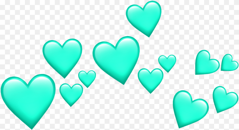 Stickers Emoji Emojicrown Heart Green Heart Crown, Turquoise Free Png Download