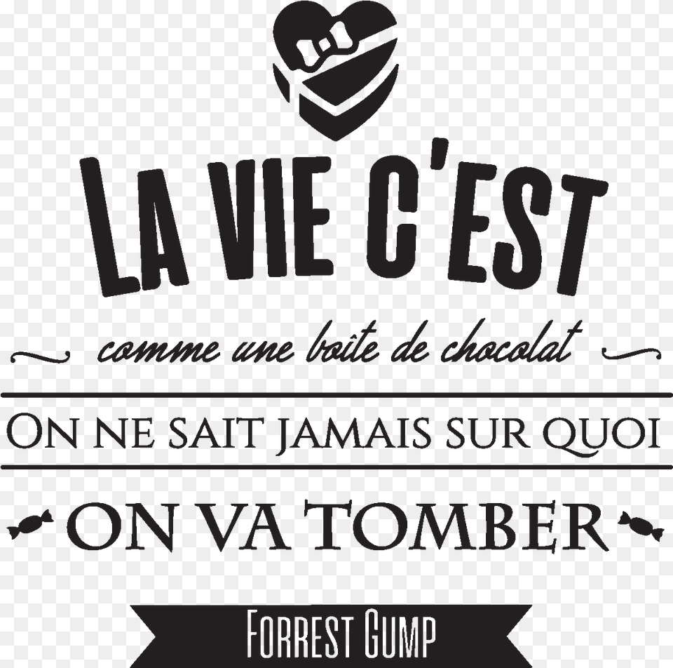 Stickers Muraux Citations Citation Forrest Gump Chocolat, Advertisement, Poster, Logo, Text Png Image