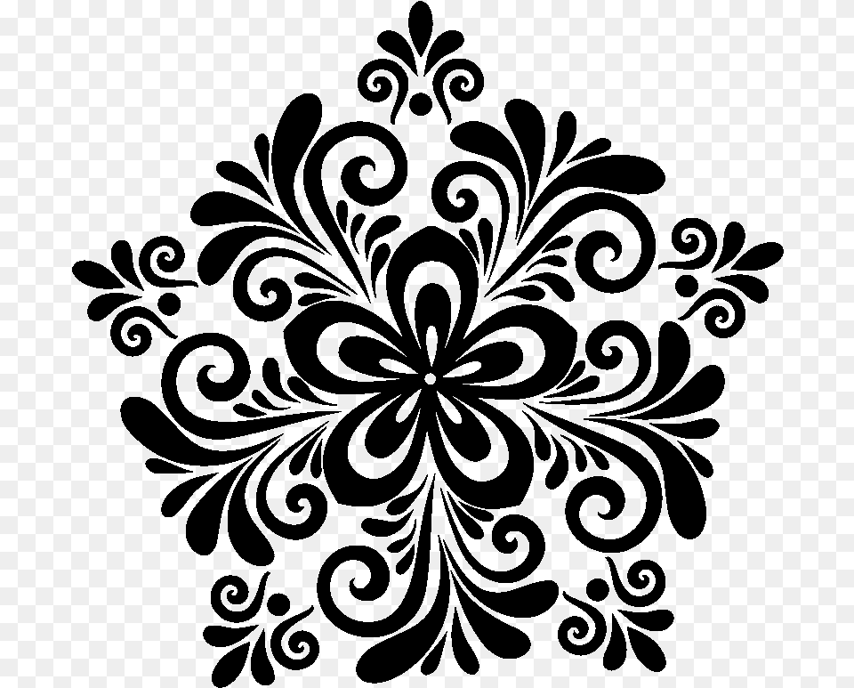 Stickers Muraux Fleurs Pattern Design In Art, Gray Free Png