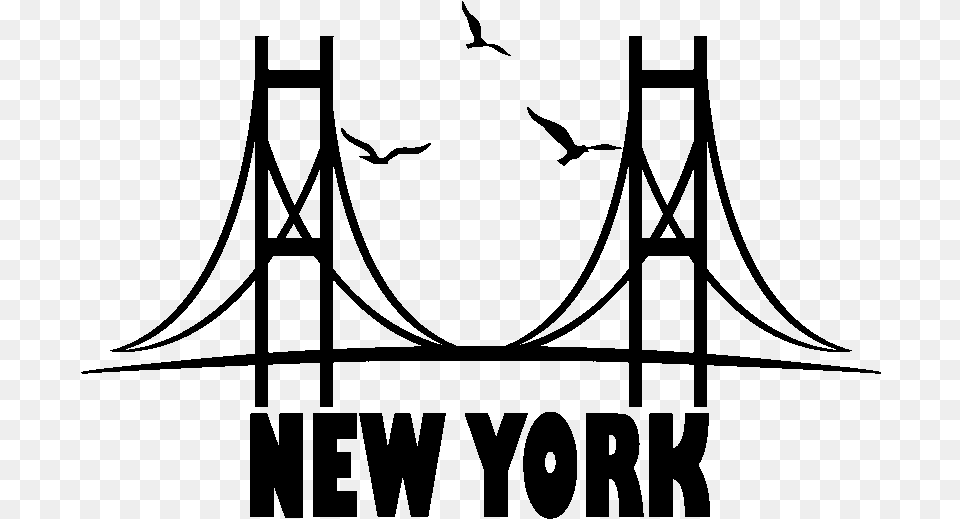 Stickers Muraux New York New York Bridge Vector, Gray Png Image