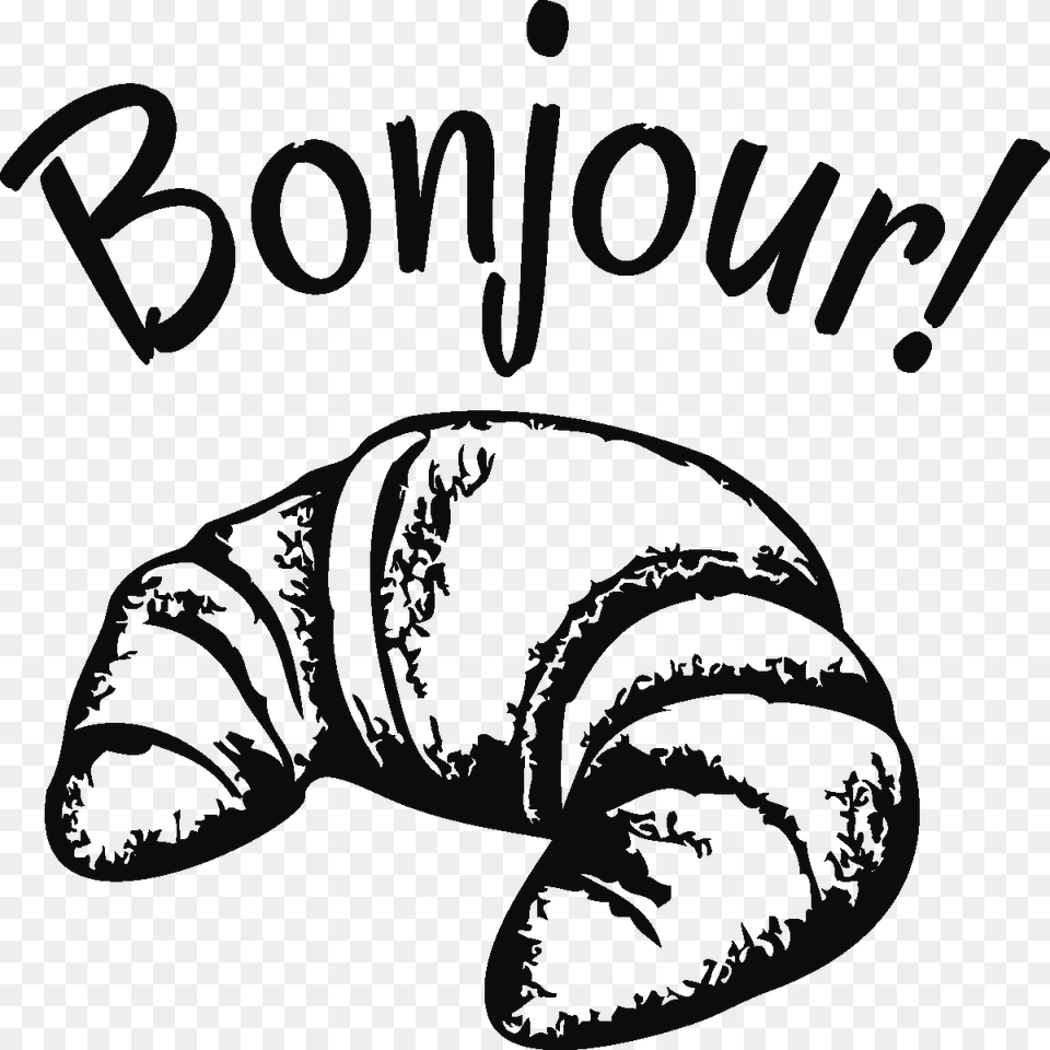 Stickers Muraux Pour La Cuisine Bonjour Transparent Background, Croissant, Food, Face, Head Free Png Download