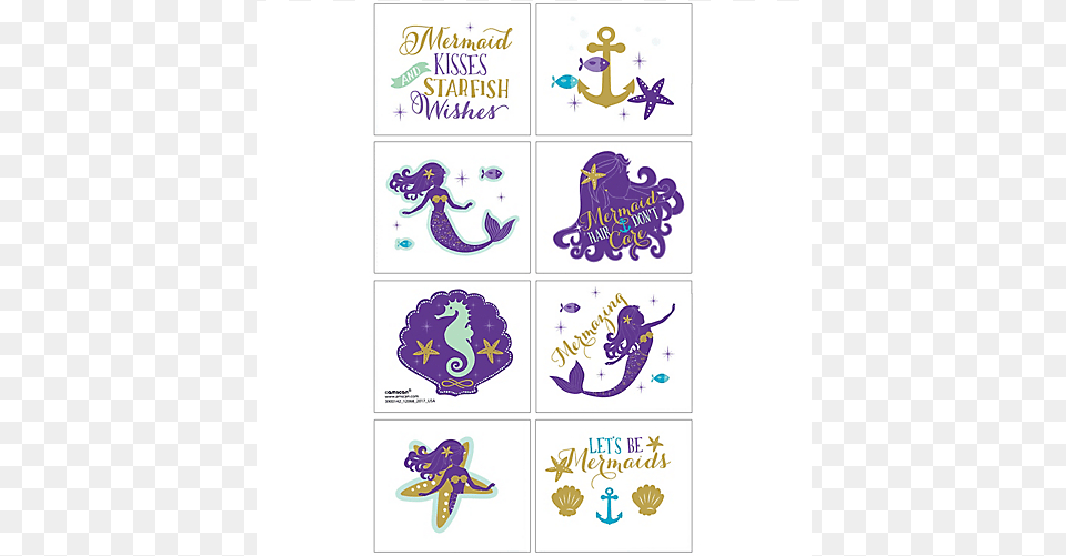 Stickers Mystical Mermaid Mermaid Stickers, Pattern, Text Png Image