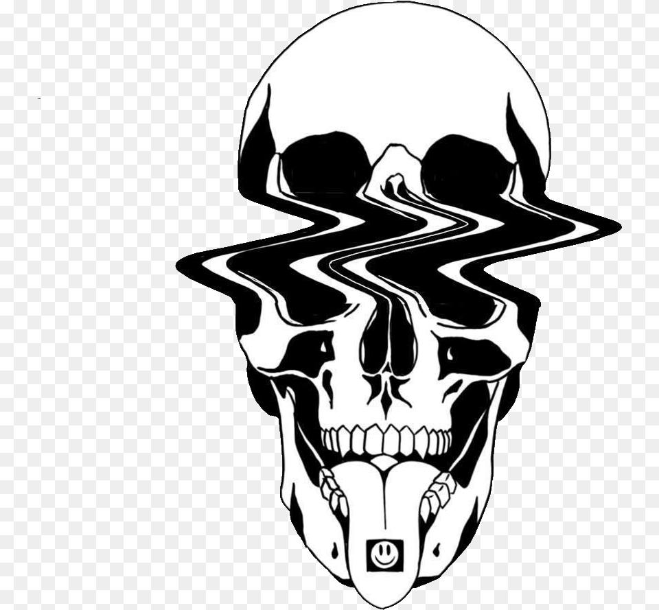 Stickers Skull Skulls Blackandwhite Cherep Skull, Stencil, Person, Face, Head Png