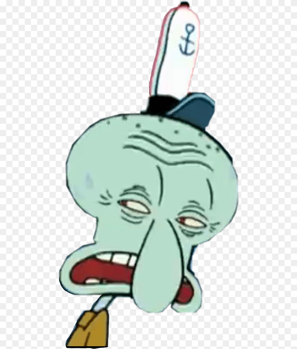 Stickers Squidward Spongebob Sticker By Nicememes567 Fictional Character, Baby, Person Png