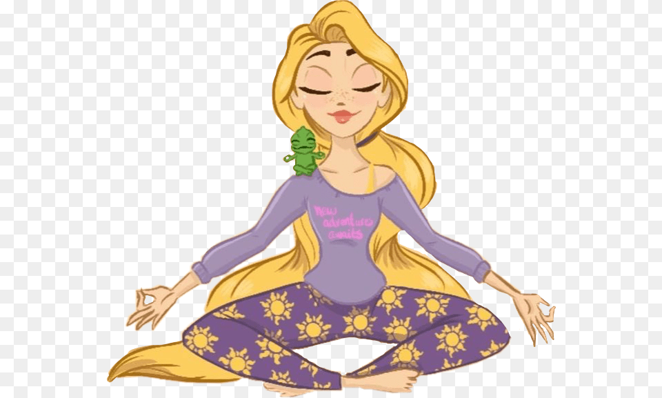 Stickers Tangled Rapunzel Flynnrider Freetoedit Disney Princesses Meditation, Adult, Woman, Person, Female Free Png Download