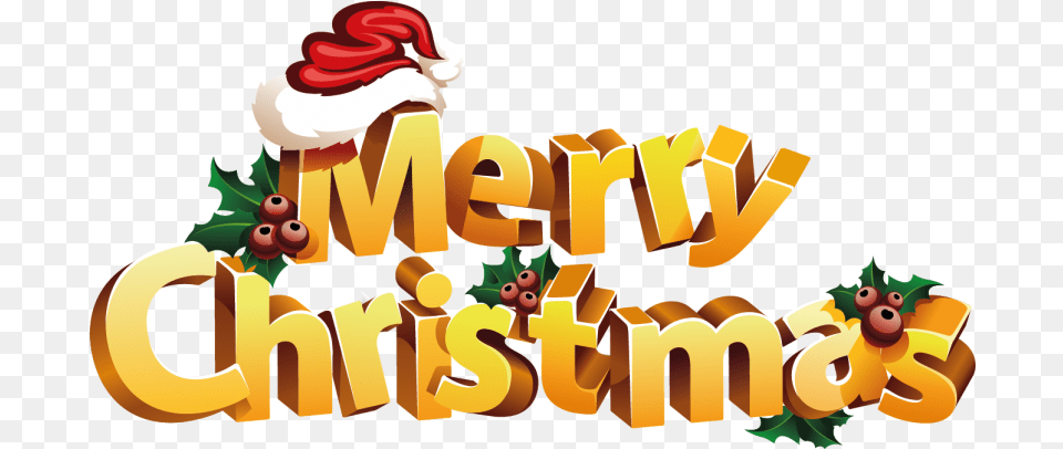 Stickers Texte Merry Christmas 3d Repositionnable Merry Christmas Sticker, Bulldozer, Cream, Dessert, Food Free Png Download