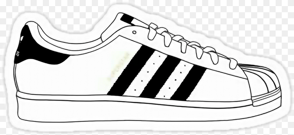 Stickers Tumblr Cuteshoes Adidas Blackandwhite Adidas Superstar Sticker, Clothing, Footwear, Shoe, Sneaker Free Transparent Png