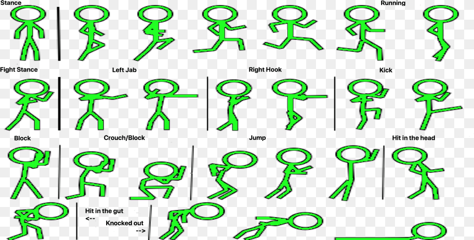 Stickman Fight Sprite Sheet, Text, Alphabet, Blackboard Free Png Download