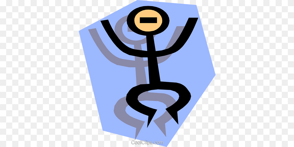Stickman On Blue Shape Royalty Vector Clip Art Illustration, Cross, Electronics, Hardware, Symbol Free Png