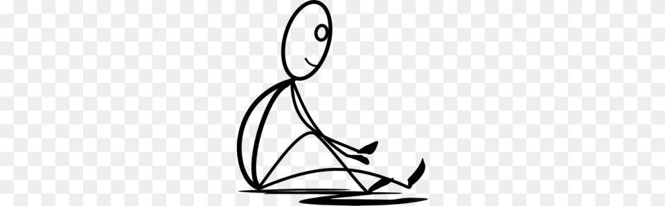 Stickman Sat Down On The Ground Clip Art, Gray Free Transparent Png