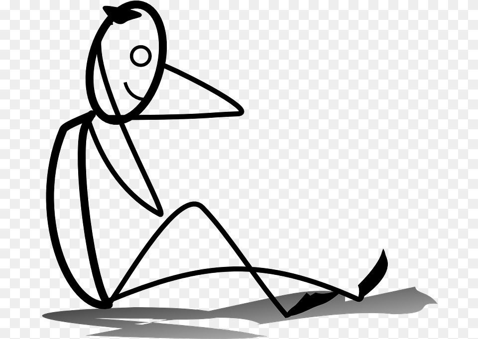 Stickman Sit Up Sport Fitness Sitting Down Sitting Stick Figure, Silhouette, Animal, Bird, Flying Free Png