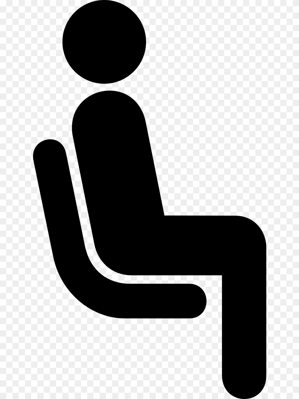Stickman Sitting On Chair, Gray Free Png Download