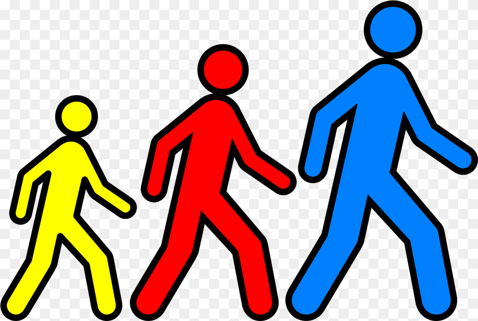 Stickmen Walking Follow Vector Graphic On Pixabay Walking Clip Art, Sign, Symbol, Pedestrian, Person Free Png