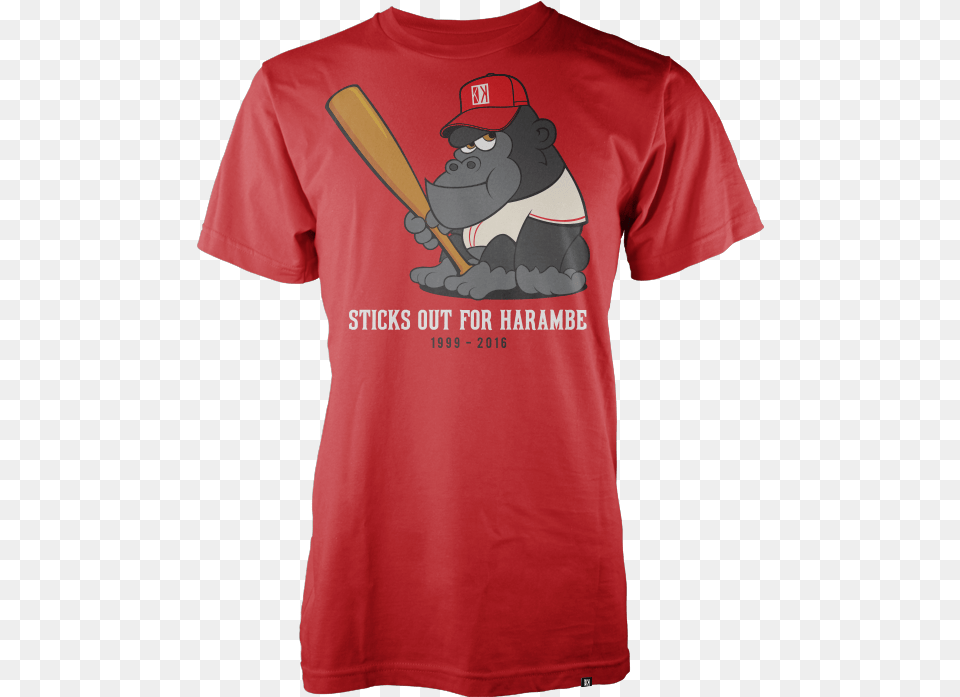 Sticks Out For Harambe U2013 Korked Baseball Camiseta Liverpool 2019 2020, Clothing, People, Person, T-shirt Png Image