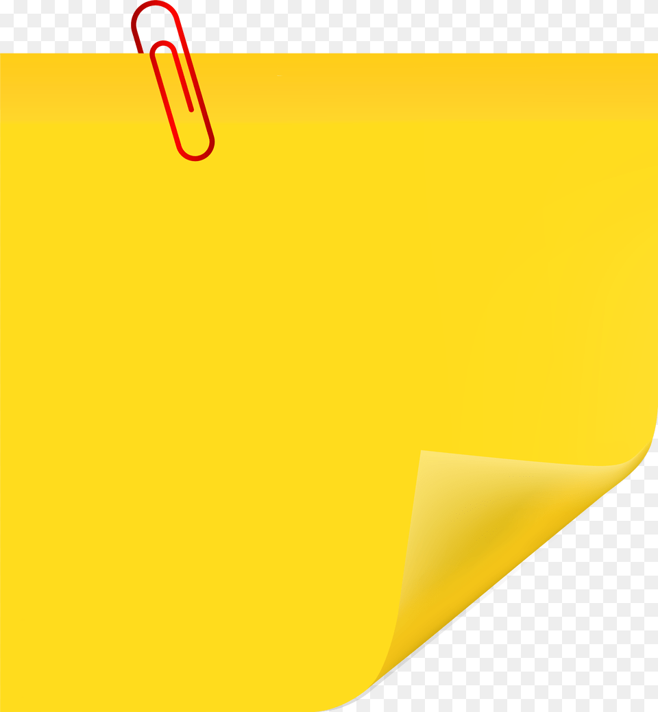 Sticky Note With Paperclip Clip Art Yellow Sticky Note Clipart Free Png