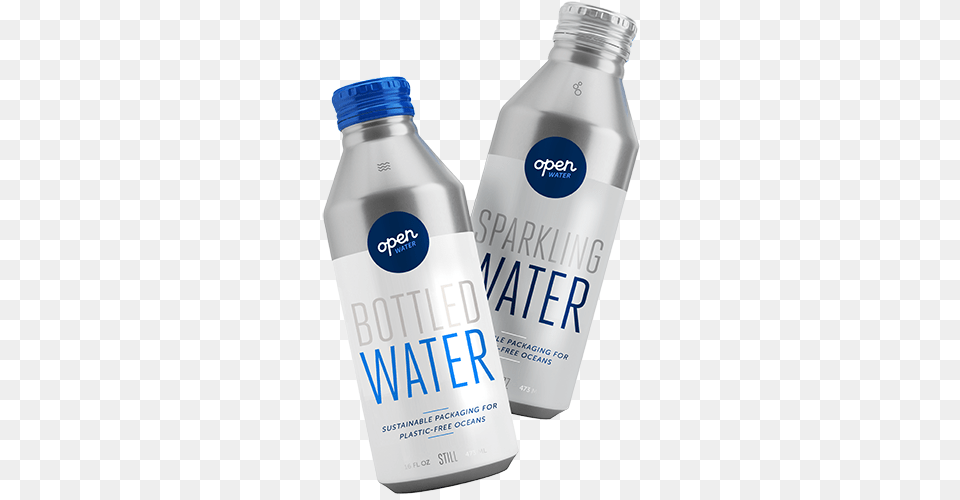 Still And Sparkling Bottled Water In Aluminum Bottles Water In Aluminum Bottles, Bottle, Shaker, Water Bottle, Beverage Png Image
