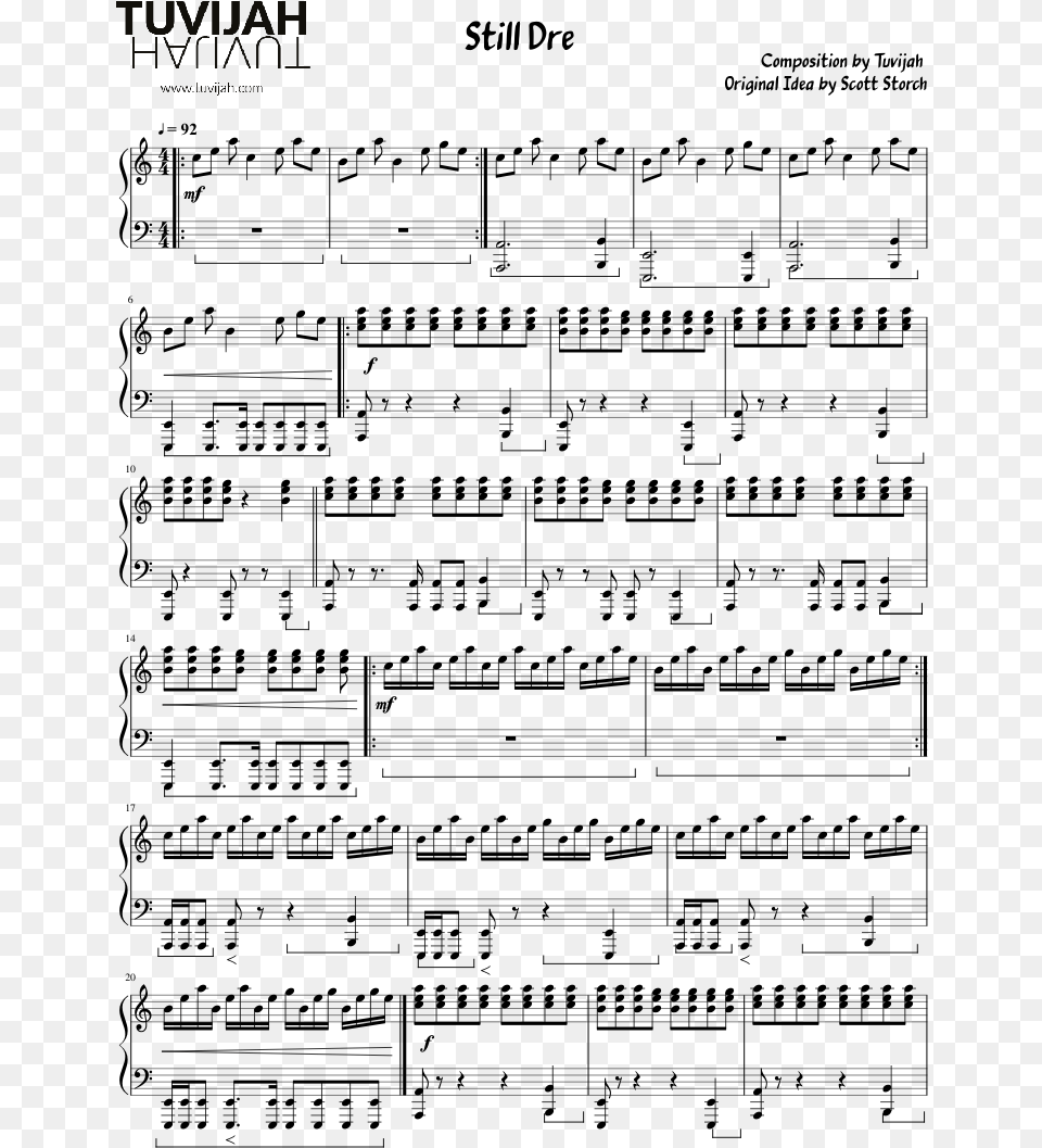 Still Dre Sheet Music Composed By Composition By Tuvijah Noti Still Dre Free Transparent Png