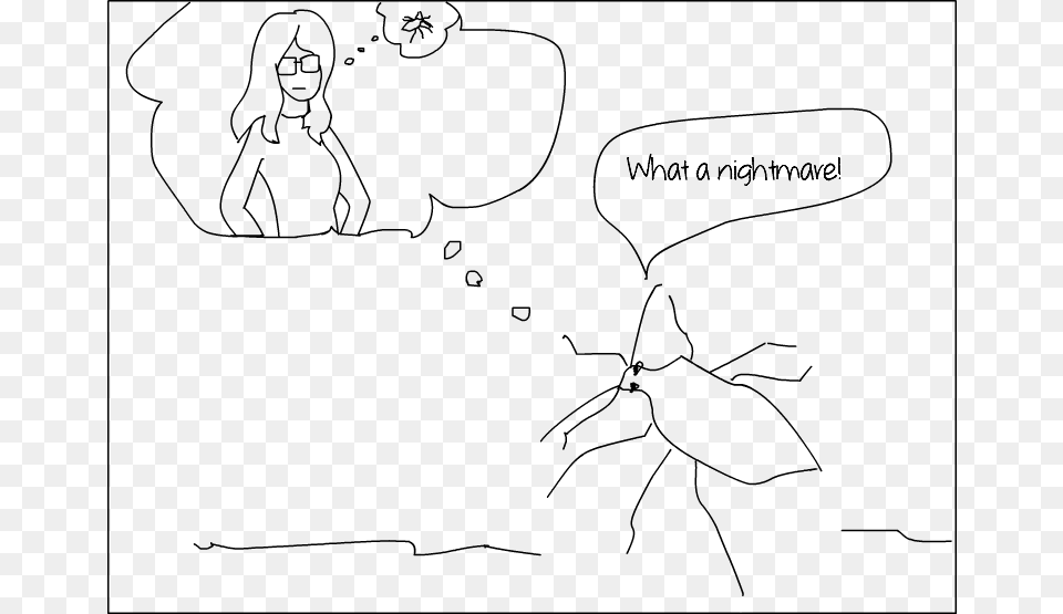 Stink Bug Thinks Of Girl Thinks Of Stink Bug Drawing, Gray Free Transparent Png