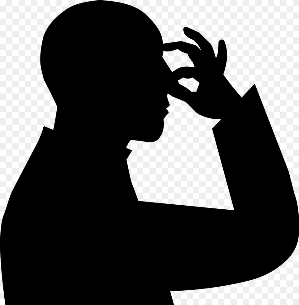 Stink Smell Silhouette Nose Disgust Bad Smelly, Gray Free Transparent Png