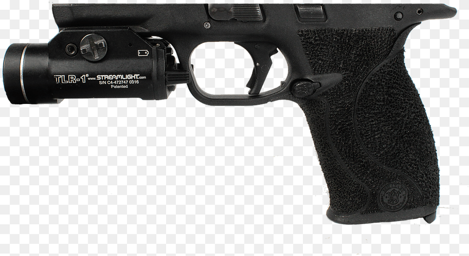 Stippled Smith And Wesson Mampp With Streamlight Tlr 1 Nightstick Twm, Firearm, Gun, Handgun, Weapon Png Image