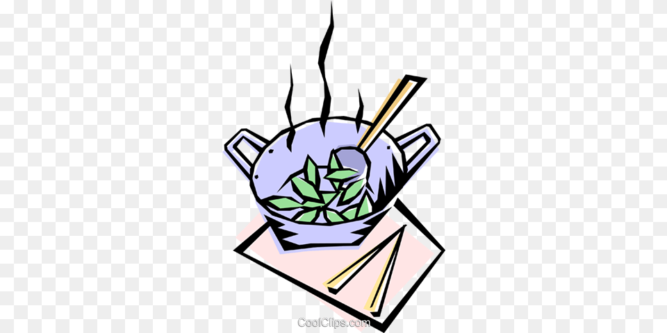 Stir Fry Royalty Vector Clip Art Illustration, Herbal, Herbs, Plant, Cooking Pan Free Png