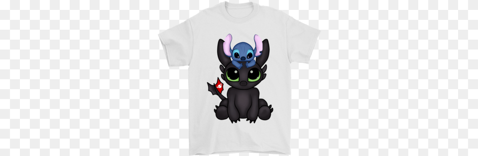 Stitch And Night Fury Cute Dragon Friend Shirts T Shirt Cartoon, Clothing, T-shirt Png Image