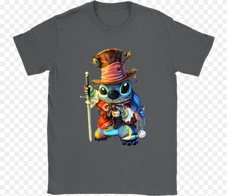 Stitch As Mad Hatter Alice In Wonderland Lilo Amp Stitch Nfl, Clothing, T-shirt, Person Free Transparent Png