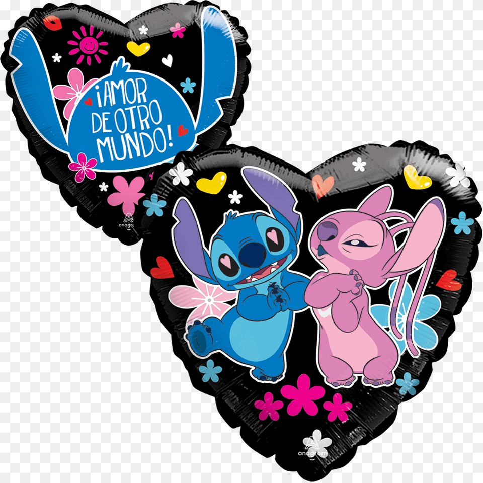 Stitch Con Frases De Amor, Art, Graphics, Balloon, Baby Png Image
