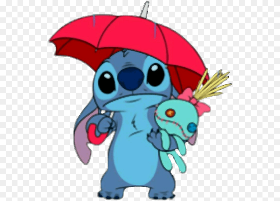 Stitch Holding An Umbrella Clipart Download Stitch Holding An Umbrella, Baby, Person, Cartoon, Face Free Png