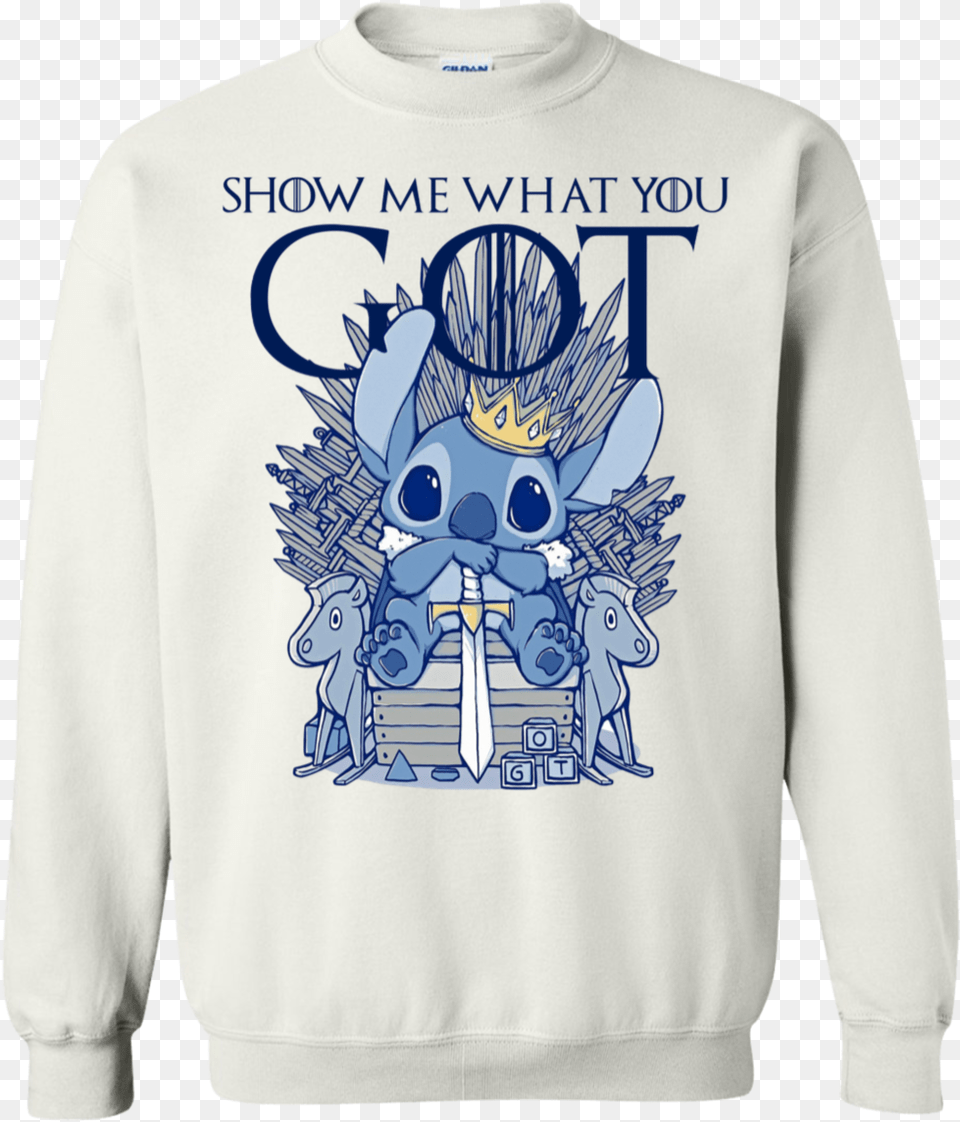 Stitch Iron Throne Show Me What You Gotclass, Clothing, Hoodie, Knitwear, Sweater Free Transparent Png