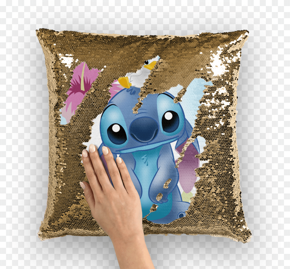 Stitch Sequin Cushion Cover Cushion, Home Decor, Pillow Free Png