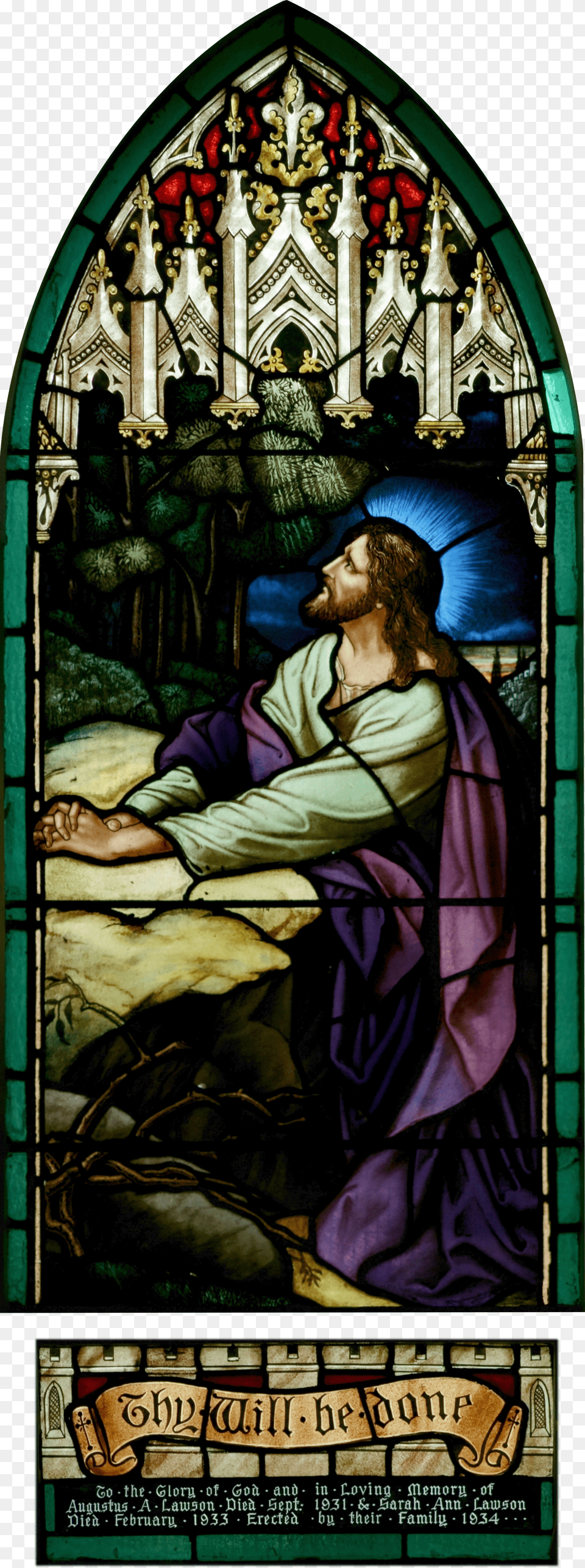 Stjohnsashfield Stainedglass Gethsemane Stained Glass Window Png