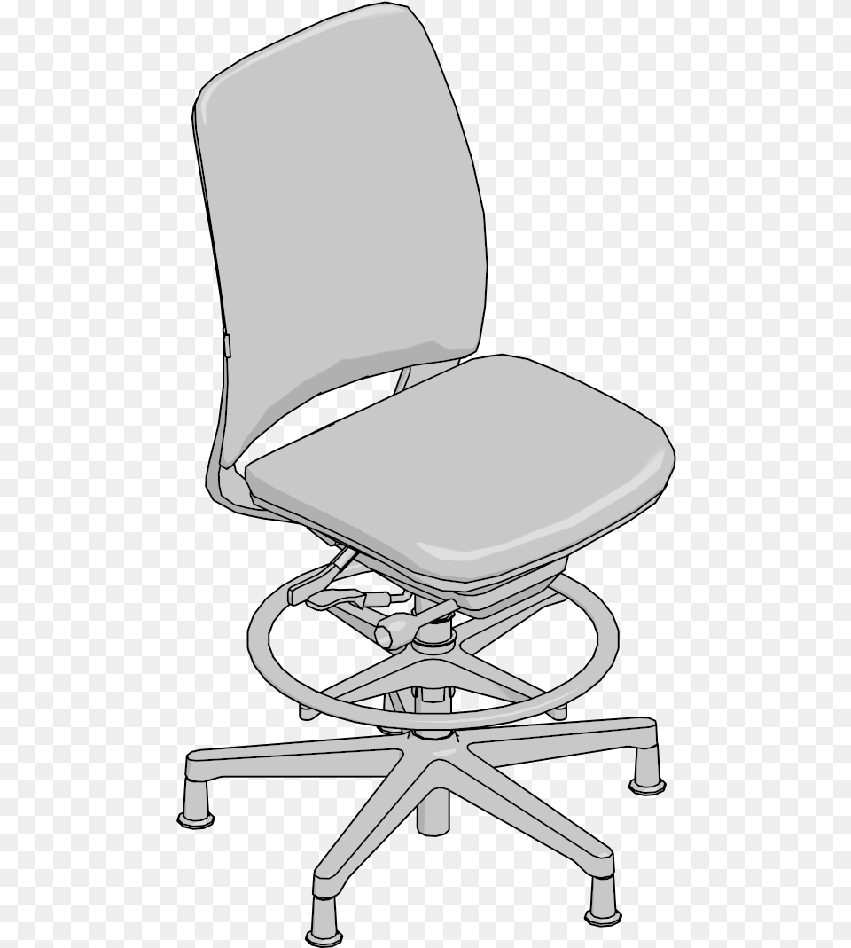 Stl Knit Bk No Arms Glides Office Chair, Furniture Free Png