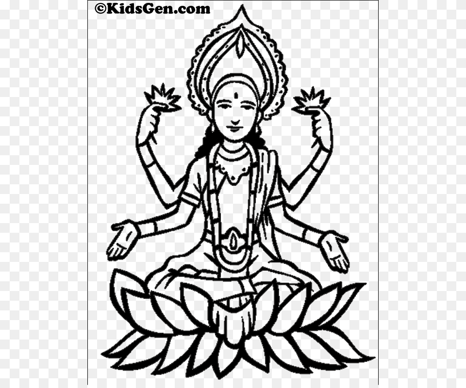 Stock Cards Drawing Diwali Hindu Gods Colouring Pages, Art, Person, Face, Head Free Png Download