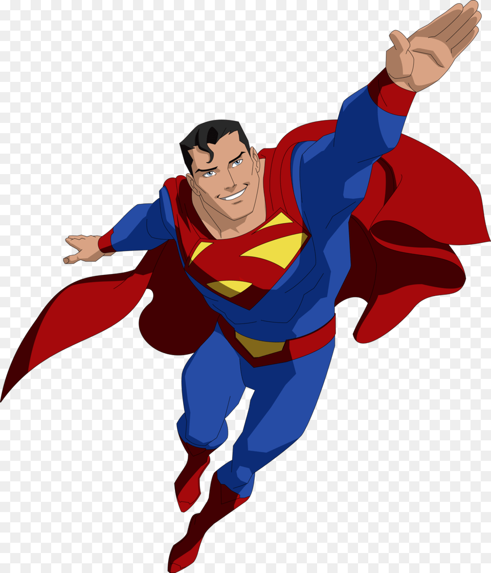 Stock Hero Clip Superboy Superman, Cape, Clothing, Person, Book Free Png