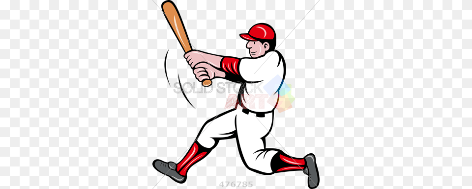 Stock Illustration Of Cartoon Drawing Of Baseball Batter Swinging, Athlete, Team, Sport, Person Free Png