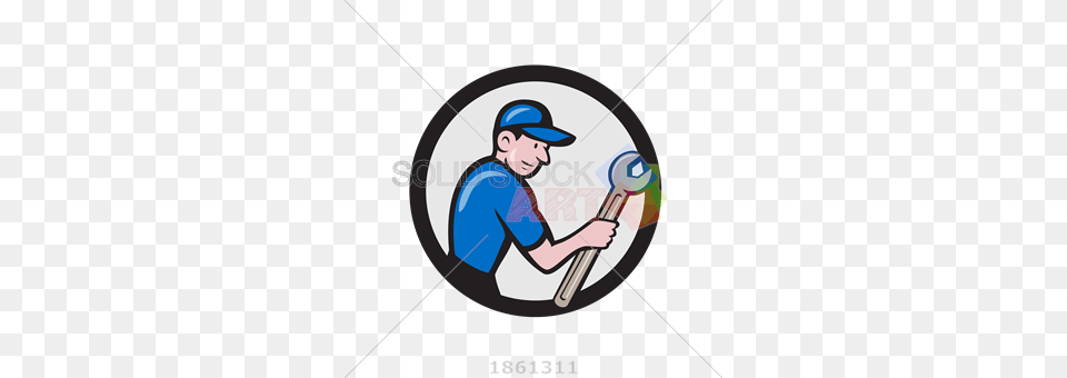 Stock Illustration Of Cartoon Handyman In Blue Profile Holding, People, Person, Photography, Cleaning Free Transparent Png