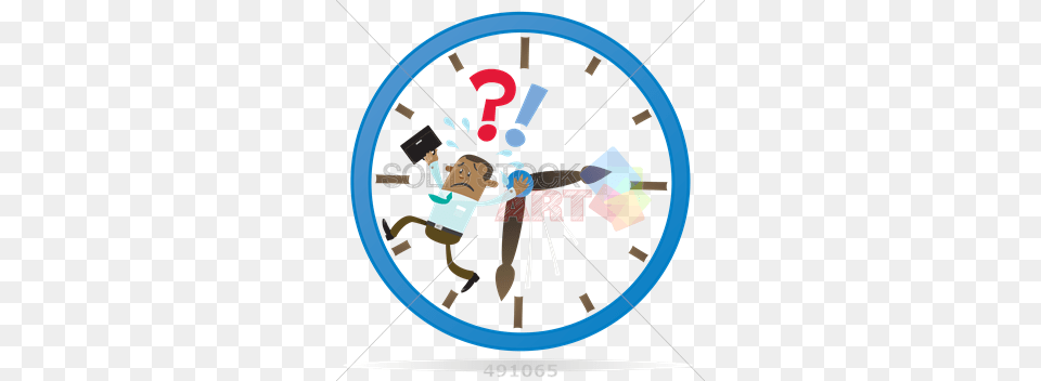Stock Illustration Of Cartoon Illustration Of African American, Clock, Analog Clock Png Image