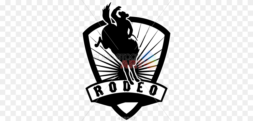 Stock Illustration Of Cartoon Illustration Of Rodeo Bucking Bronco, Emblem, Symbol, Logo Free Png Download