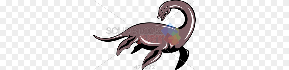 Stock Illustration Of Cartoon Rendition Of Loch Ness Monster, Animal, Bow, Weapon, Sea Life Png Image