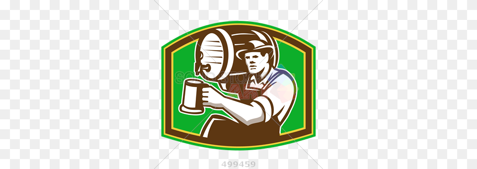 Stock Illustration Of Green And Brown Logo With A Man Holding Beer, Photography, Face, Head, Person Free Png Download
