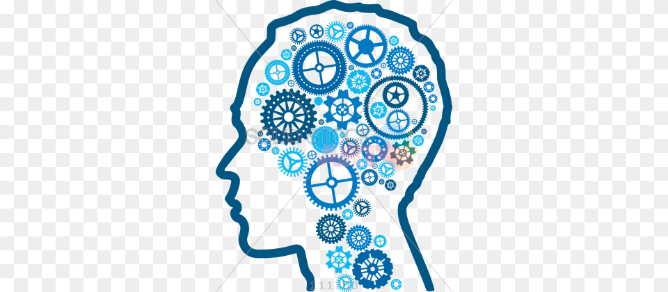 Stock Illustration Of Human Mind Represented With Gears And Cogs, Bow, Weapon, Pattern, Accessories Free Png
