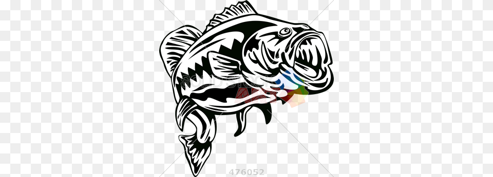 Stock Illustration Of Rendering Of Largemouth Bass Gaping Black, Animal, Fish, Sea Life, Shark Free Transparent Png