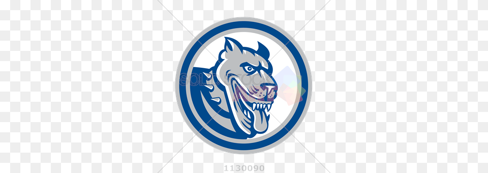 Stock Illustration Of Vector Grey Blue Pitbull Head Angled Inside, Emblem, Symbol, Logo, Animal Free Transparent Png
